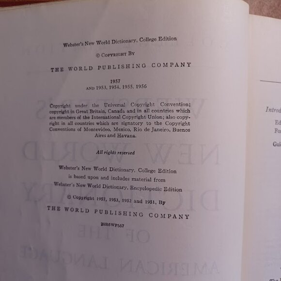 Webster's New World Dictionary Of The American Language College Edition 1957 - Picture 3 of 10